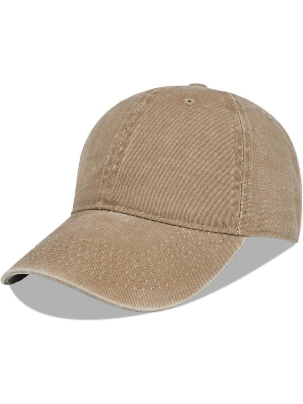 Unisex Washed-taupe Baseball Cap Cotton Fits Washed Denim Adjustable Hat